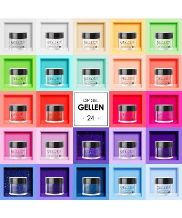 Gellen Dip Powder Nail Kit - 24 Colors Acrylic Dipping Powder Set | French Manicure DIY Kit for Women - Ocean Sunrise Collection - Buy Online on GoSupps.com