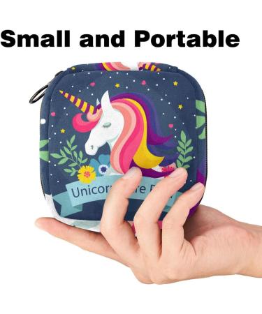 Magic Unicorns Are Real - Floral Sanitary Napkin & Menstrual Pad Storage Bag | Portable Zipper Bag for Teen Girls & Women - Buy Online on GoSupps.com