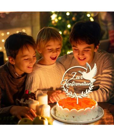 Wooden Confirmation Cake Topper - Elegant Confirmation Decoration for Young Girls - Buy Online on GoSupps.com