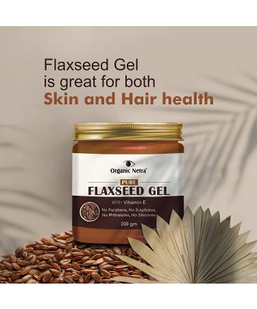 Organic Netra Pure Flaxseed Gel with Vitamin E | Nourish & Strengthen Hair & Skin | Anti-Aging & Safe for All Skin Types - 7.05 Oz - Buy Online on GoSupps.com