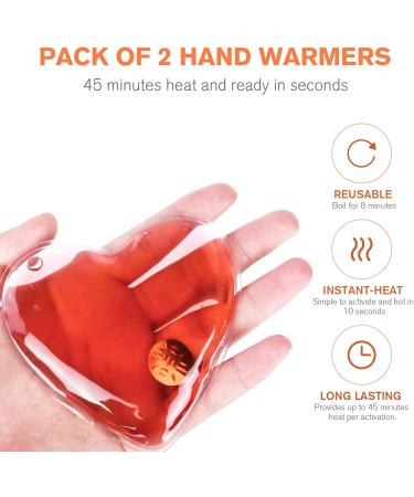 Vicloon Hand Warmers Set of 2 - Reusable Heart-Shaped Pocket Heating Pads for Cold Days & On-the-Go - Perfect for Kids & Office Use - Buy Online on GoSupps.com