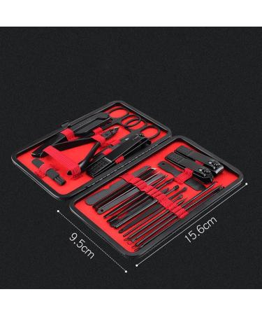 Nail Clippers Set 24pcs Black Nail Clipper Kit Finger Nail Clipper Portable Pedicure Manicure Nail Clipper Set with Holsters for Gift Nail Care kit - Buy Online on GoSupps.com