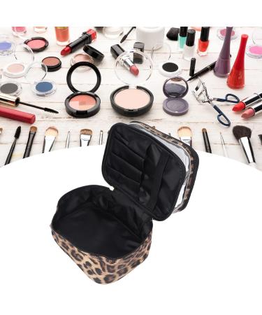 Double-Layer Leopard Makeup Bag - Large Capacity Portable Cosmetic Organizer for Travel - Buy Online on GoSupps.com