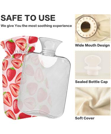 Naanle Red Strawberry Hot Water Bottle | 1L Warm Water Bottle for Pain Relief | Hot & Cold Therapy Bed Hand Feet Warmer - Buy Online on GoSupps.com