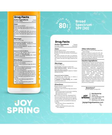 Kids Mineral Sunscreen SPF30 - Natural Zinc Oxide Baby Sunscreen - Fast Absorbing Waterproof Lotion - Made in USA - 3 Oz - Buy Online on GoSupps.com