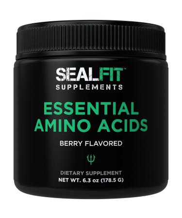 SEALFIT Essential Amino Acids Pre + During + Post Workout Powder. EAA + BCAA Aminos Supplement for Energy Muscle Growth and Recovery. EAAs and BCAAs Preworkout for Men & Women. Perfect Berry Flavor