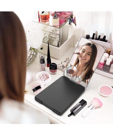 3 Way LED Trifold Mirror for Self Hair Cutting and Styling - Height Adjustable 360 Barber Mirrors for Men and Women - Ideal for Hair Coloring and Braiding - Black - Buy Online on GoSupps.com