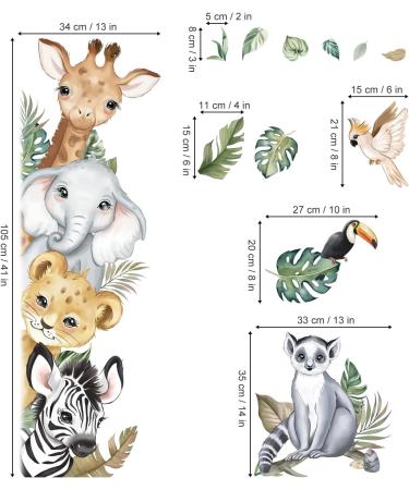DecalMile Jungle Animals Door Wall Decals - Safari Elephant Giraffe Wall Stickers for Kids Room and Nursery Decor - Buy Online on GoSupps.com