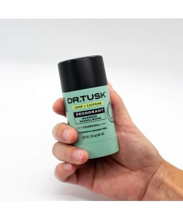 DR.TUSK Mens Deodorant | Hempseed Oil, Caffeine & Charcoal | Burmese Sandalwood | 2.65oz - Buy Online on GoSupps.com