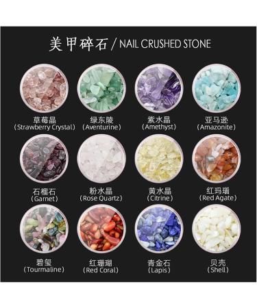 Natural Crystal Rough 12Color/Set Irregular Natural Nail Crystal Stone Sequins Charm Agate Gem Gravel DIY Nail Decoration Bead Crystal - Buy Online on GoSupps.com