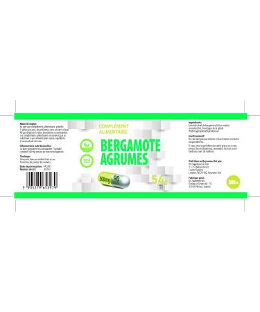 Citrus Bergamot 500mg | 90 Vegan Capsules | High Strength Supplement | 3rd Party Lab Tested | Gluten & GMO Free - Buy Online on GoSupps.com