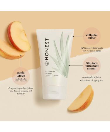 Buy Honest Beauty Get Clarity Cream to Foam Acne Cleanser for Oily Skin | Vegan Cruelty-Free Colloidal Sulfur & Apple AHAs | 4 fl oz - Buy Online on GoSupps.com