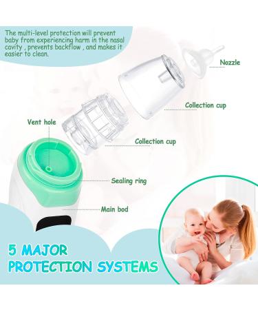 Rgdood Electric Nasal Aspirator for Baby with Music Soothing Function - Rechargeable Nose Sucker with 3 Silicone Tips - Buy Online on GoSupps.com