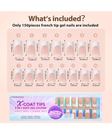 Buy Bartbox Long Square Gel Nail Tips - French Press On Nails with Base Coat & Primer - Nude 1 ML | Full Cover Nageltips for Stunning Nail Art - Buy Online on GoSupps.com