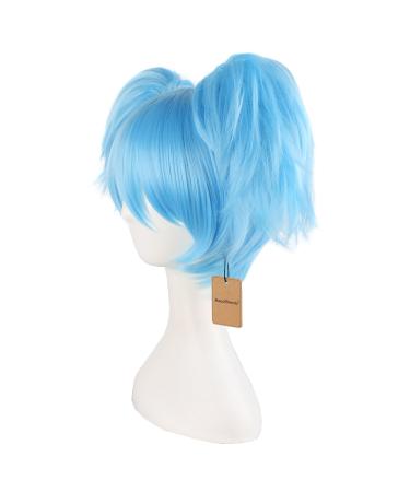MapofBeauty 12/30cm Short Straight Men's Braids Wig - Azure Blue | International Shipping Available - Buy Online on GoSupps.com
