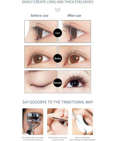 Lash Curler Heat | Small Eyelash Curlers with Comb - 4 Levels Adjustable Temperature Heating Electric Lash Curler for Women Girls Black - Buy Online on GoSupps.com