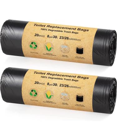 BLIKA 40 Count Portable Toilet Bags for Camping - Heavy Duty 8 Gallon 30 Liter Replacement Bags - Ideal for Car Travel, Camping, and Long Trips - Buy Online on GoSupps.com