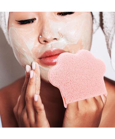 Baluue Makeup Cleansing Puff Face Washing Sponge Makeup Remover Pad Cute Cat Shaped Hydrophilic Soft Exfoliator Puff for Deep Cleansing Skin Care Pink - Buy Online on GoSupps.com