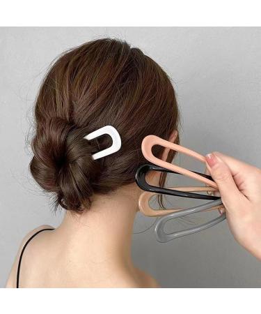 5 Pcs U Shaped Hairpins French Hair Clips Metal Hair Clips Fork Rods 2 Claws Hair Buns Ladies Hair Accessories - Buy Online on GoSupps.com