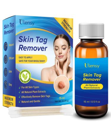 Ulensy Skin Tag Remover - Extra Strength Skin tag Removal Liquid - Made of Natural Plant Extracts - Fast-Acting Formula Safe for Removing Skin Tag- Zero-Pain, No Scars, Easy to Apply (Natural Blue)
