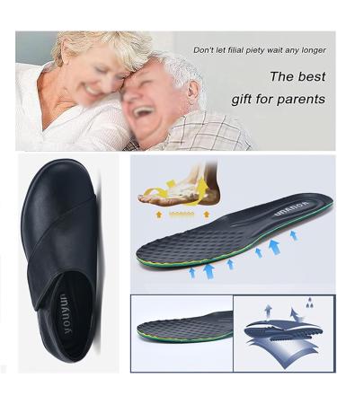 Women's Adjustable Breathable Leather Shoes for Swollen Feet | Extra Wide Edema Sneakers | Diabetic Plantar Fasciitis Size 9.5 Brown - Buy Online on GoSupps.com