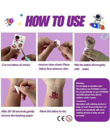 Coszeos Space Temporary Tattoo Kids - 70 Cute Astronaut Rocket Planet Styles | Waterproof Stickers for Boys and Girls Party Decorations - Buy Online on GoSupps.com