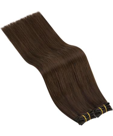 Ugeat 20inch Hair Extensions Clip in Chocolate Brown Human Hair Extensions Clip in Real Hair Extensions Clip in Human Hair Double Weft Human Hair Extensions Clip in #4 Clip-50cm Clip#4 - Buy Online on GoSupps.com