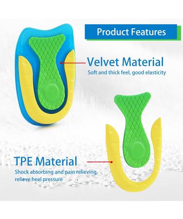 Orthopedic Heel Pillows - Silicone Gel Cushions for Heel Spurs & Plantar Fasciitis Relief | Soft Insoles for Men & Women - 2 Pairs - Buy Online on GoSupps.com