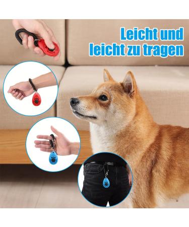 Diyife Dog Clicker Training Set - Large Button & Hand Loop 2-Piece Professional Clicker for Dogs Cats & Horses - Blue & Red - Buy Online on GoSupps.com