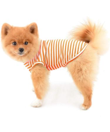 PAIDEFUL Stripe Dog Shirt XXL Orange - Soft Cotton Vest for Small Medium Dogs/Cats - Breathable Tank Top for Chihuahua, Yorkie - Pet Summer Clothes - Buy Online on GoSupps.com
