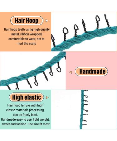 Framendino Ribbon Wrapped Metal Headbands - 10 Pack Hair Hoop with Teeth Comb for Women & Girls - Buy Online on GoSupps.com