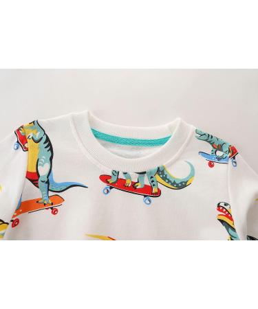 Boys Dinosaur Sweatshirt | Kids Long Sleeve Cotton Pullover T-Shirt | Toddler Girls Boys 1-8 Years | Baby Clothes | Dinosaur 06 - Buy Online on GoSupps.com