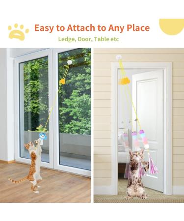 Vaktop Door Hanging Cat Toy 4 PCS Cat Toys Interactive for Indoor Cats Jumpy Cat Toy Self-Play Chasing Exercise Entertain Cat Toy - for Hunting Exercising Eliminating Boredom 4PCS - Buy Online on GoSupps.com