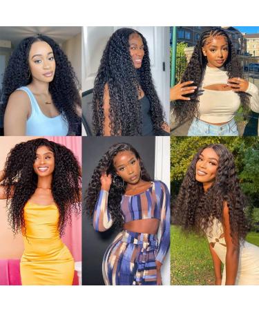 Deep Wave Human Hair Lace Front Wig - Pre Plucked 13x4 Deep Curly Brazilian Virgin Hair - 150% Density - Natural Color for Black Women - Buy Online on GoSupps.com