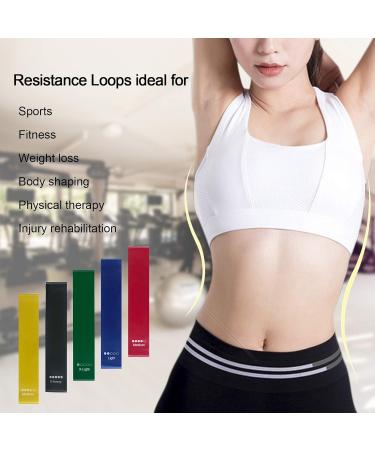 12 Inch Resistance Bands Set of 5 - Exercise Loops with Carrying Bag & Guide for Home Workouts | International Shipping Available - Buy Online on GoSupps.com