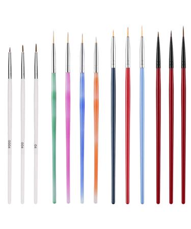 13 Pieces Sets Nail Painting Pen Kit Draw Line Pens Rhinestone Nails Art Brush for Hand Manicure