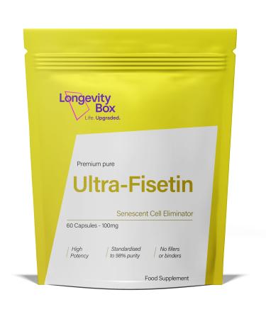 Longevity Box Fisetine 100mg 60 capsules high-dose anti-aging antioxidant 98% pure third-party tested vegan