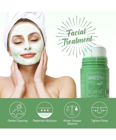 Green Tea Mask Stick Green Mask Stick Purifying Clay Stick Deep Cleansing Mask Oil Control Blackhead Removal For All Skin Types Women Men (2 Pack) - Buy Online on GoSupps.com