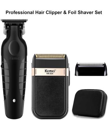 KEMEI Professional Hair Clippers and Foil Shavers Set Electric Hair Clippers for Men Cordless Men's Electric Shavers T Blade Zero Gapped Hair Trimmer Rechargeable Detailer Trimmer Electric Razor - Buy Online on GoSupps.com