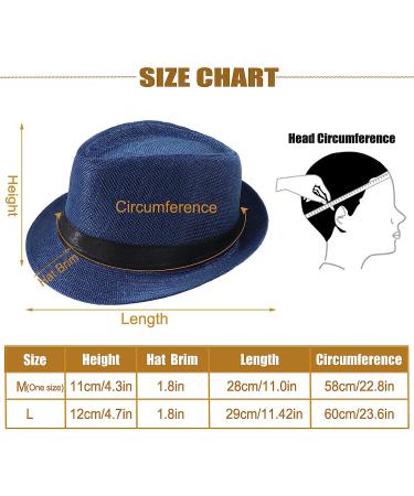 Ultrafun 5 Pack Short Brim Fedora Summer Beach Sun Hat Panama Cap for Men Women - Black, White, Khaki, Blue, Wine Red - Buy Online on GoSupps.com