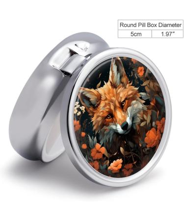 Small Travel Pill Case - Round Metal Pill Box | 3 Compartment Portable Organizer for Travel & Daily Use | Fox - Buy Online on GoSupps.com