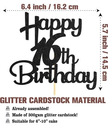 Sotpot Black Glitter 16 Cake Topper 16th Birthday Cake Decorations for Birthday Party Anniversary Party Supplies 16th Cake Topper - Buy Online on GoSupps.com