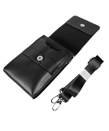 Uonlytech Hair Styling Tools: Cowhide Salon Scissors Pouch & Shoulder Bag for Hairdressers - Black Leash Holder - Buy Online on GoSupps.com