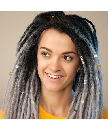 Azonelife 200 Pieces Hair Cuffs and Braid Rings Aluminum Hair Coil Dreadlocks Accessories Metal Hair Cuffs Hair Braid Rings Clip Beads for Hair Decorations Pendants Hair Jewellery - Buy Online on GoSupps.com