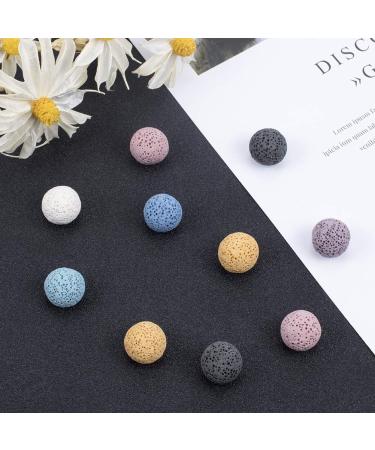 Nbeads 10pcs Natural Lava Perfume Pearls | No Hole Colored Lava Stones for Essential Oils & Harmony Ball Necklaces - Uncrapped 15.5-16mm - Buy Online on GoSupps.com