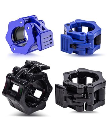 DHSWNNG dumbbell closures 25mm 50mm sticks dumbbell closure with one -hand assembly quick lock dumbbell 4 pieces dumbbell closure for safe training & fast disc change (black blue)