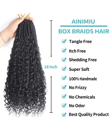 8Packs Goddess Box Braids Crochet Hair With Curly Ends 18 inch Pre-looped Bohomian Crochet Box Braids Synthetic Braiding Hair Extensions (18 Inch 1B) 18 Inch(Pack of 8) 1B - Buy Online on GoSupps.com