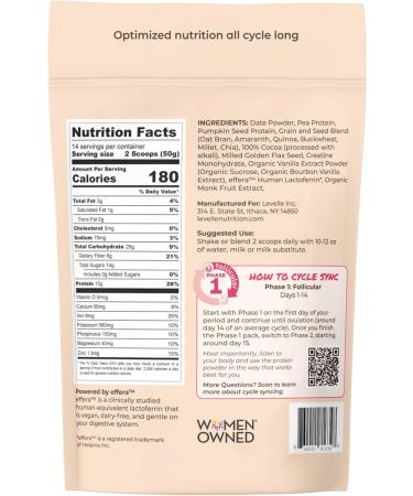 Boom Chocolata Plant-Based Protein Powder - Phase 1: Follicular | Pea & Pumpkin Protein | Iron, Fiber & Vegan Lactoferrin | No Artificial Sweeteners Phase 1: Follicular 1.54 Pound (Pack of 1) - Buy Online on GoSupps.com