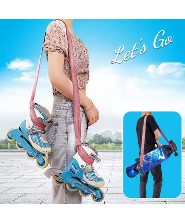 YH&GS Roller Skate & Ski Boot Carrier Strap - Adjustable Shoulder Sling Leash for Ice Skates & Snowboard Boots - Fashionable Transport Strap for Yoga Mat - Pink - Women & Men - Buy Online on GoSupps.com