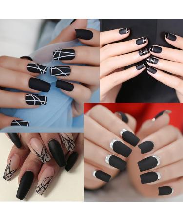 Black Matte Nail Polish | 7 Days Lasting Quick Dry Gel Varnish | Eco-Friendly Formula | Odorless Black Nail Paint for Women | Winter Christmas (10ML) - Buy Online on GoSupps.com